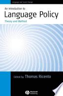 an introduction to language policy theory and method Reader