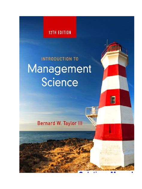 an introduction to management science 12th edition Reader