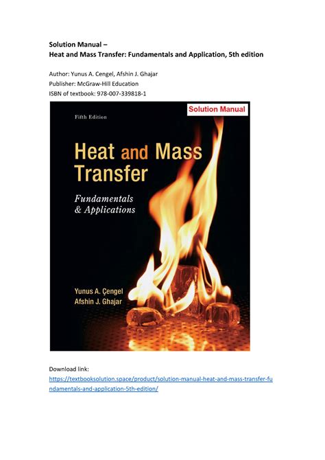 an introduction to mass heat transfer middleman solution PDF