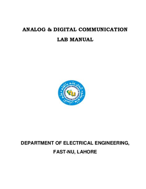 analog digital communication lab manual anna university PDF