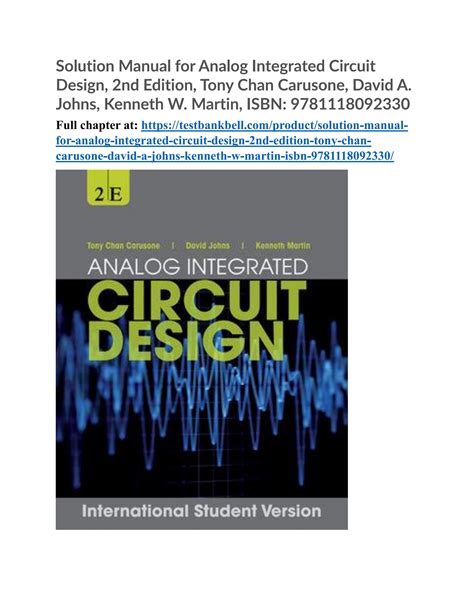 analog integrated circuit design 2nd edition solution manual Reader