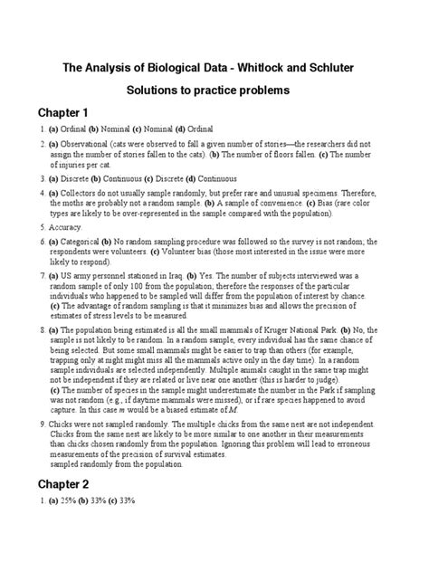 analysis of biological data assignment problem answers Ebook Reader