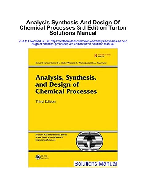 analysis synthesis design of chem processes turton rapidshare Epub