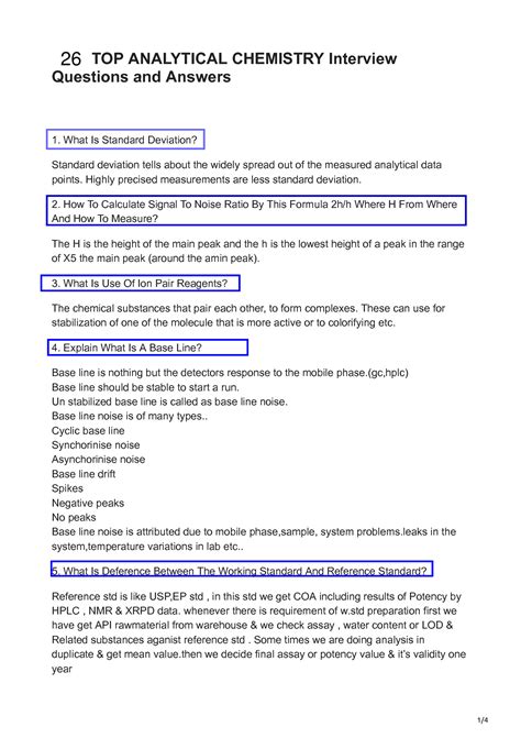 analytical chemist interview questions and answers Doc