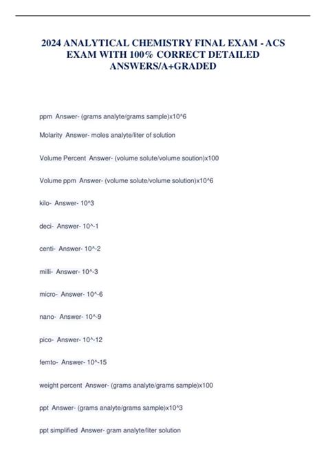 analytical chemistry exam study guide pdf Doc