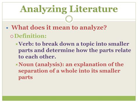 analyze in literature definition