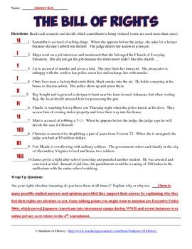 analyzing the bill of rights answer key PDF