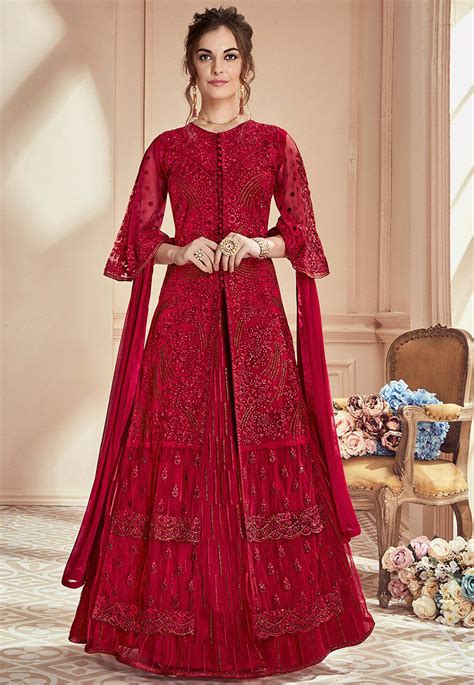 anarkali suit with koti