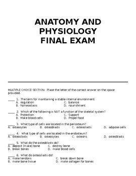 anatomy and physiology final exam fall semester 201 1 Doc