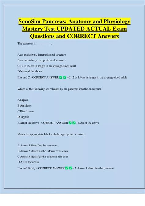 anatomy mastery test answers Doc