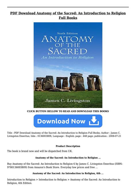 anatomy of the sacred an introduction to religion 5th edition Reader