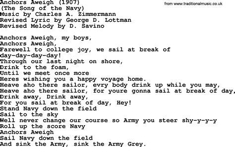 anchors away song lyrics