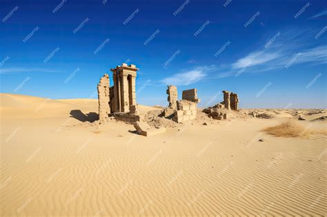 ancient desert ruins in sand