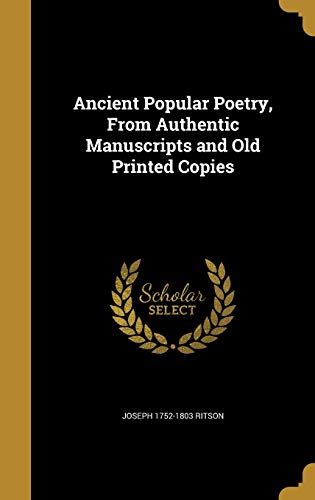 ancient popular poetry vol manuscripts Reader