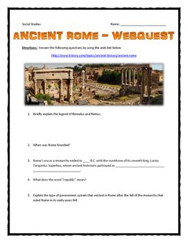 ancient rome webquest mythology answer key Doc