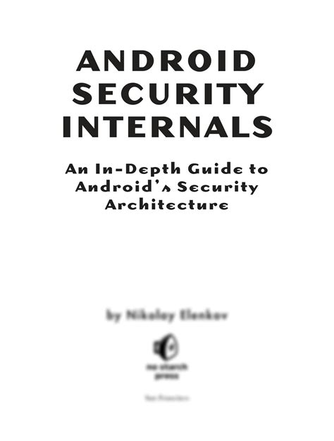 android security internals in depth architecture Reader