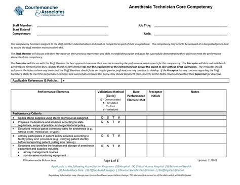 anesthesia technician skills checklist PDF