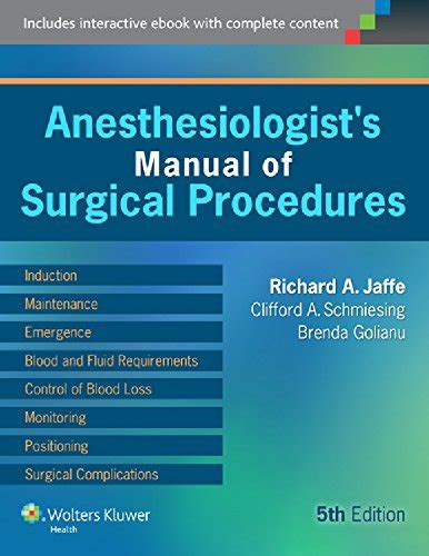 anesthesiologist manual of surgical procedures Doc