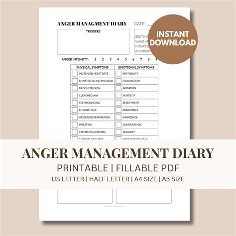 anger management diary template Doc