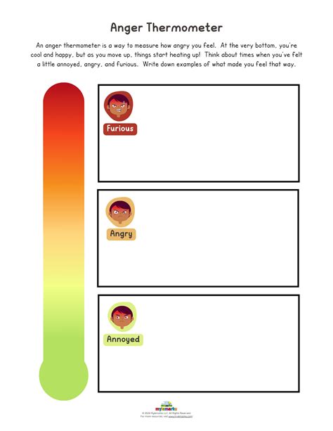 anger thermometer sheet kids PDF