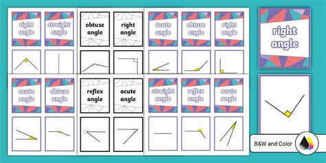 angle matching game printable PDF