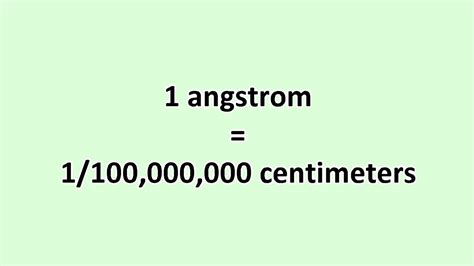 angstrom to centimeter