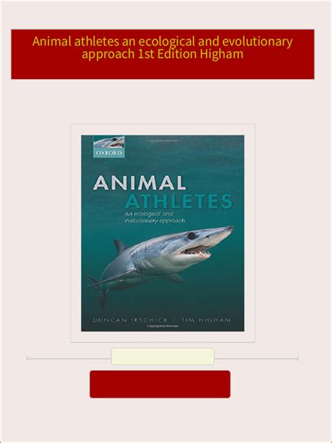 animal athletes ecological evolutionary approach ebook Doc