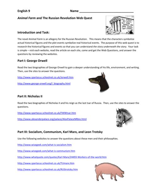 animal farm webquest answer key PDF