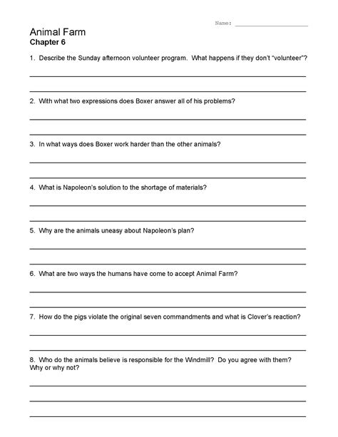 animal farm worksheet with answers Doc