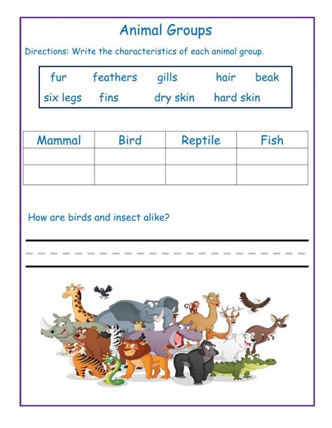 animal groups first grade Doc