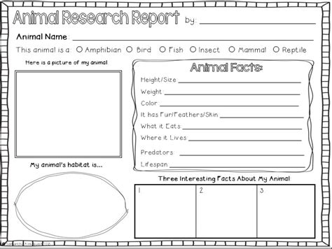 animal report template 5th grade Reader