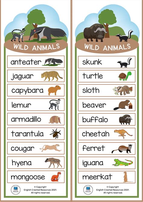 animal wordlist