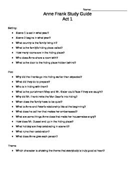anne frank study questions answer key Epub
