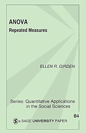 anova repeated measures quantitative applications in the social sciences Reader