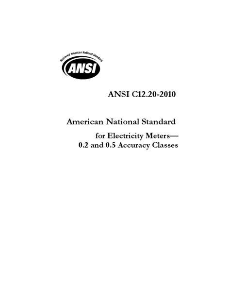 ansi-c12-20-2010-american-national-standard-nema Ebook Kindle Editon