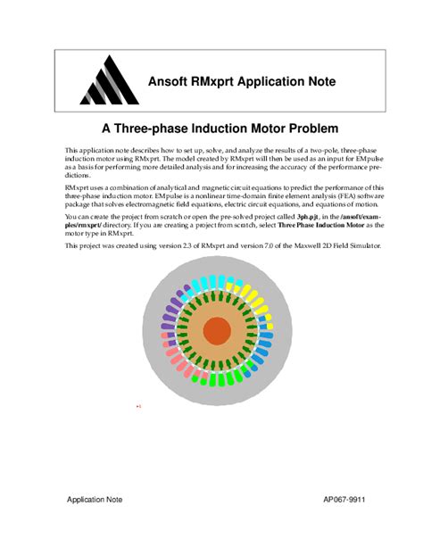 ansoft rmxprt induction motor PDF