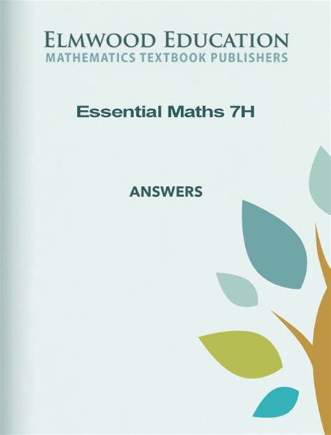 answer booklet essential maths 7h Doc
