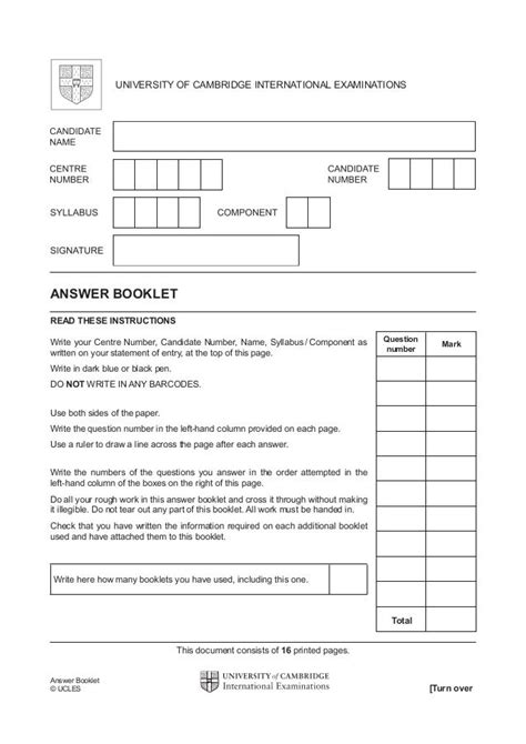 answer booklet sample spag Kindle Editon