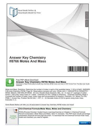 answer key chemistry if8766 moles and mass Doc