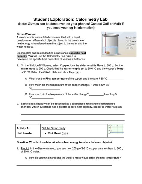 answer key explore learning calorimetry lab Epub