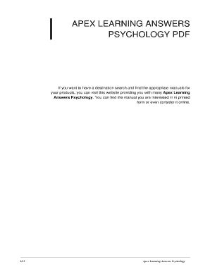 answer key for apex learning in psychology Reader