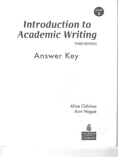 answer key for introduction to academic writing Kindle Editon