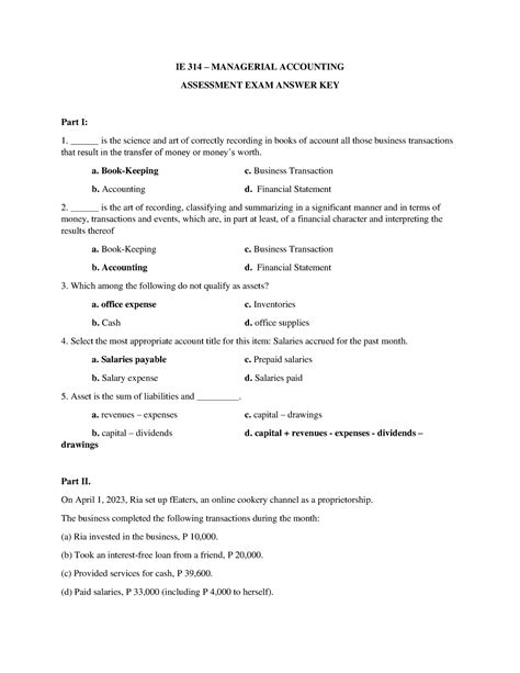 answer key for managerial accounting Doc