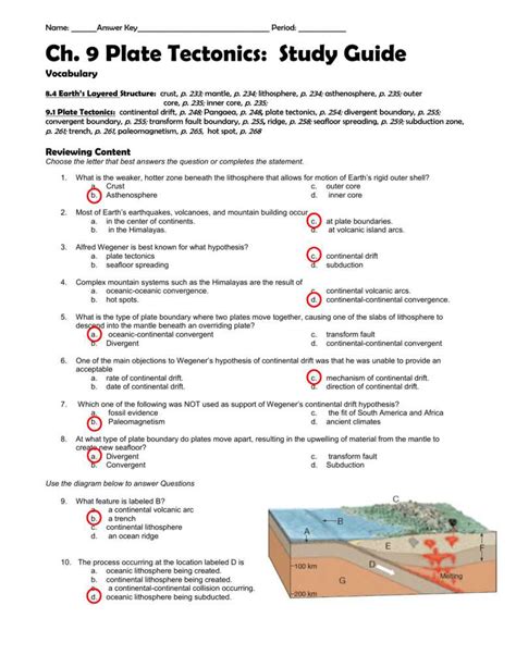 answer key for plate tectonics Reader