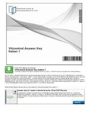 answer key for sentieri vhlcentral unita 2 PDF