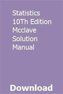 answer key for statistics mcclave 10th Epub