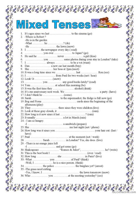 answer key for test on mixed tenses Reader