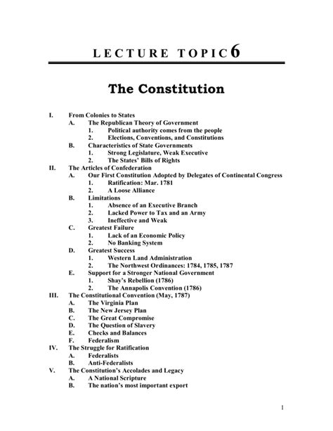 answer key for the constitution outline packet PDF