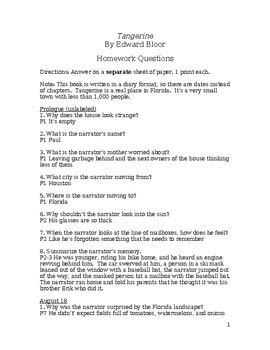 answer key for the tangerine Kindle Editon