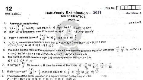 answer key of 12th maths all set Reader